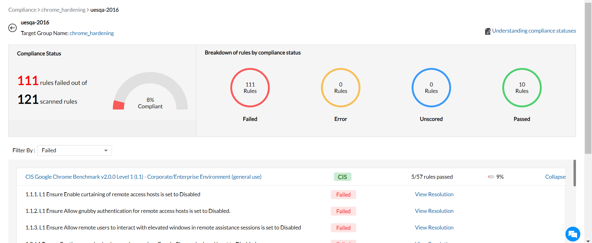 Screenshot Endpoint Central: Computer-Ansicht für Audits  