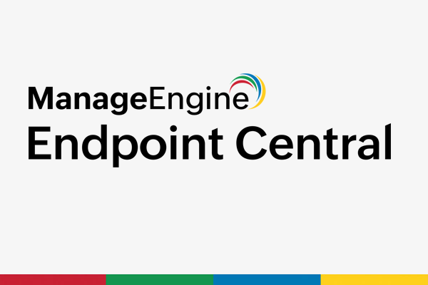 Produktlogo ManageEngine Endpoint Central auf grauem Hintergrund